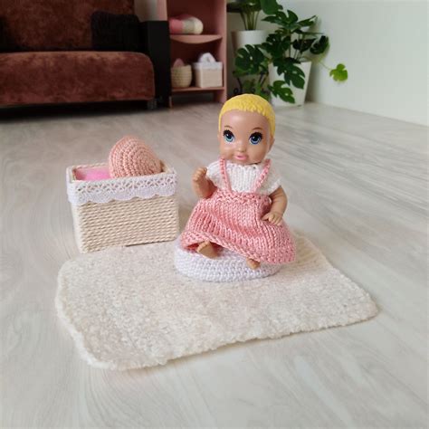 Barbie Baby Knitted Dress 16 Scale Baby Clothes 25 3 Etsy