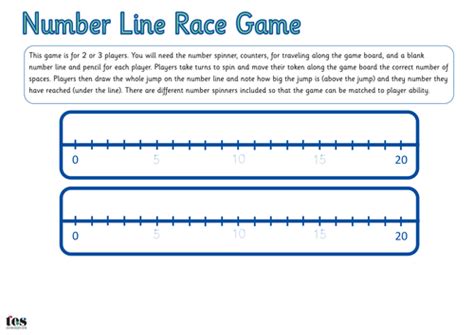 Number Line To 20 Race Game Teaching Resources