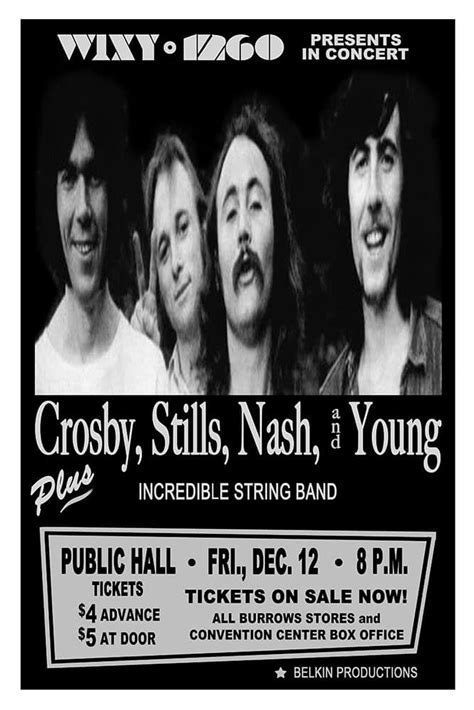 Crosby Stills Nash And Young 1969 Cleveland Concert Poster Raw Sugar