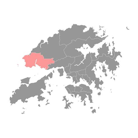 Tuen Mun District Map Administrative Division Of Hong Kong Vector