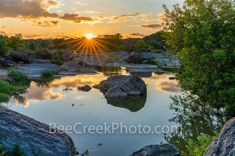 Texas Hill Country Sunset At Pedernales Falls