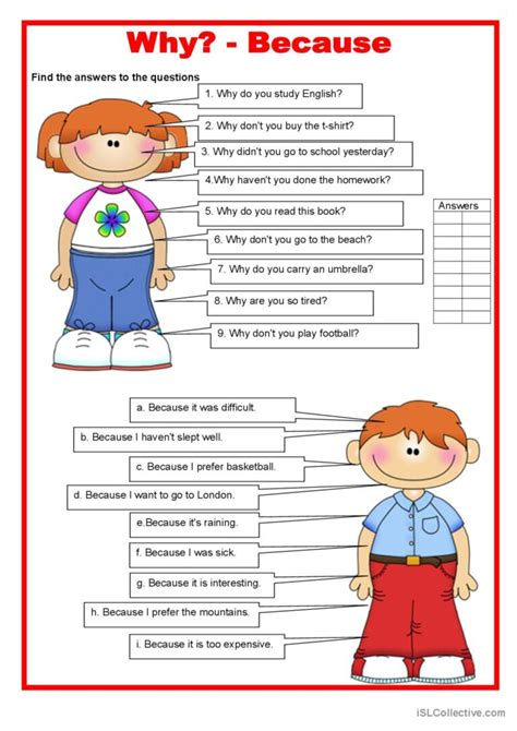 Making Questions Why Because English Esl Worksheets Pdf And Doc
