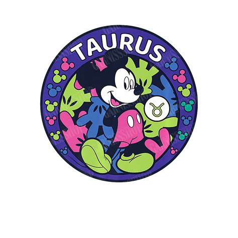 Disney Mickey Mouse Zodiac Taurus Png Digital File Download Etsy