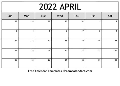 Easter 2022 Calendar Background
