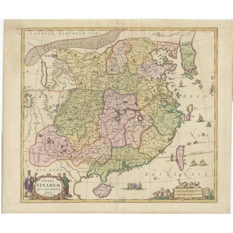 Antique Map Of China And Korea By Janssonius C1650