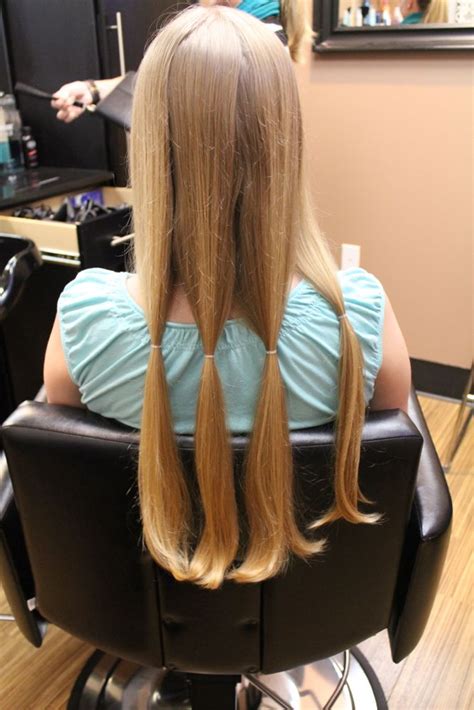 Additionally, how long does hair have to be to give to charity? How To: Donating Hair to Wigs for Kids | Live Pretty