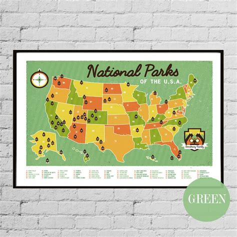 Personalized National Parks Map Custom National Parks Travel Etsy