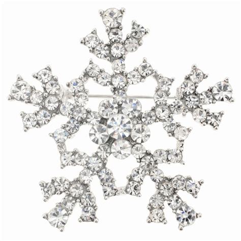 Shop Austrian Crystal Silver Snowflake Brooch Pin Free Shipping On Orders Over 45 Overstock