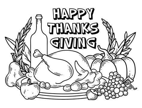 Thanksgiving Feast Coloring Coloring Pages