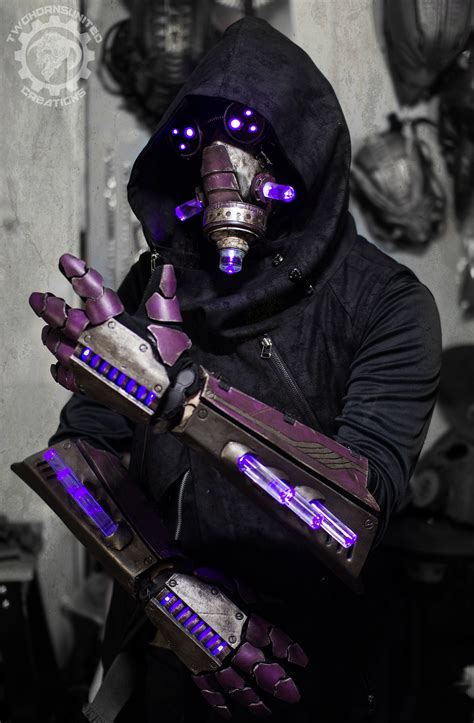The Summoner Light Up Cyberpunk Gauntlets Mask By Twohornsunited