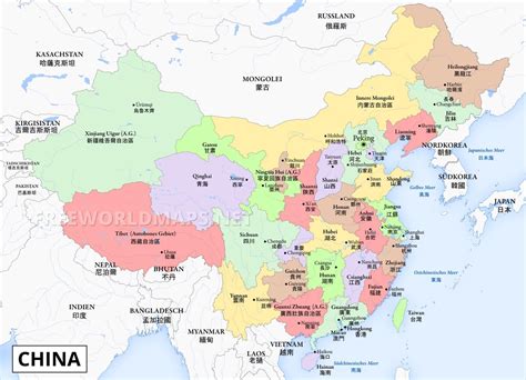 Karte Von China Freeworldmaps Net