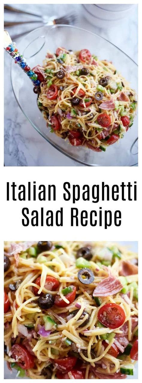 Summer spaghetti salad with veggies and italian dressing. Italian Spaghetti Salad | Spaghetti salad, Salad recipes ...