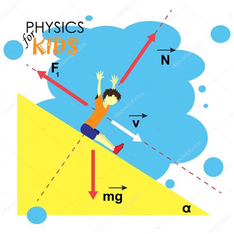 Ciencia Para Niños Niño De Dibujos Animados Está Estudiando Física