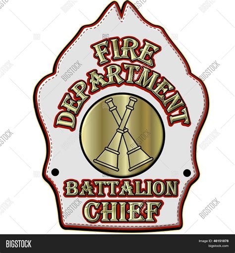 Fire Department Battalion Chief Helmet Shield Stock Photo