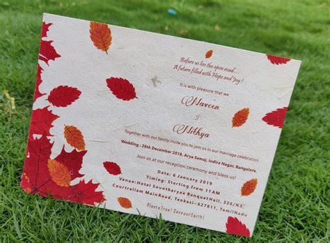 Eco Friendly Plantable Wedding Invitation Card, Size: A4, Rs 32 /piece