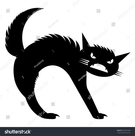 Angry Black Cat Vector Stock Vector Royalty Free 228227059 Shutterstock