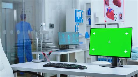 Monitor With Green Screen In Hospital Male Stock Footage Sbv 338602660