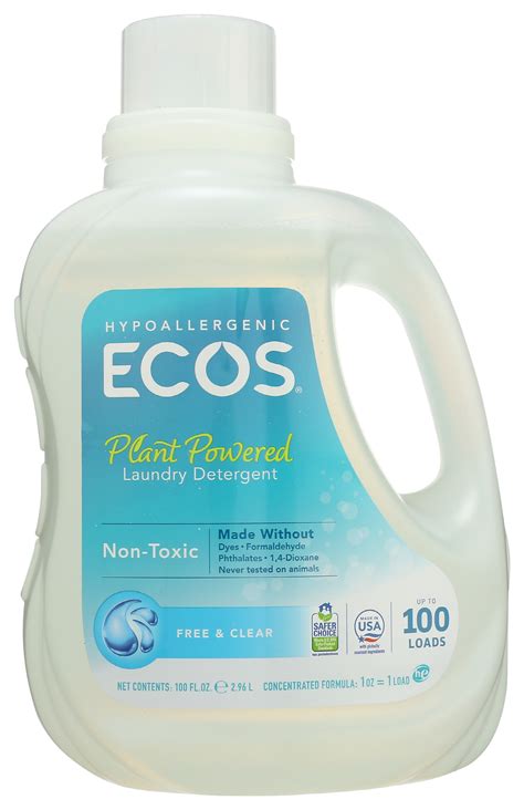 Ecos Plant Powered Laundry Detergent Free And Clear Scent Carewell
