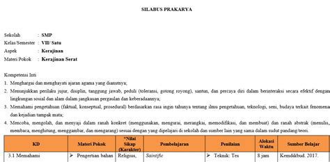 50 contoh soal uas bahasa indonesia kelas 11 smama dan kunci jawabnya terbaru. Silabus Daring Prakarya Kelas 9 - Silabus Rpp