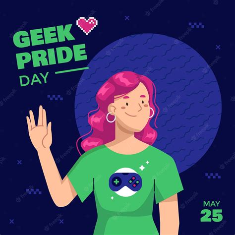 Free Vector Organic Flat Geek Pride Day Illustration