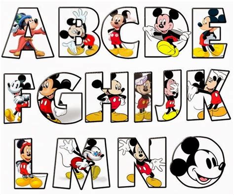 Disney Alphabet Mickey Mouse Letters Mickey Mouse Drawings