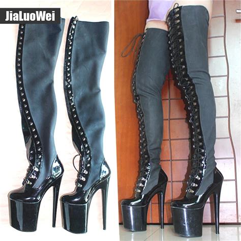 Jialuowei Design Cm Extreme High Heel Platform Latex Over The Knee Club Party Cosplay Boots