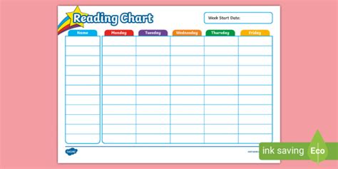 Week Reading Chart Teacher Made