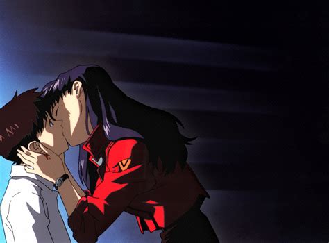 Neon Genesis Evangelion Shinji Misato Kissing Vgculturehq