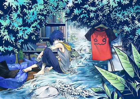 Sitting In His Room Anime Sitting River Chilling Room Hd