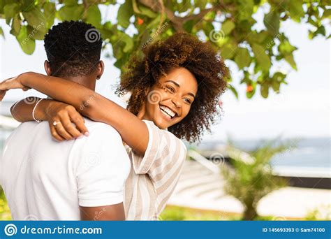 Outdoor Protrait Of African American Couple Embracing Each Other Stock Image - Image of enjoying ...