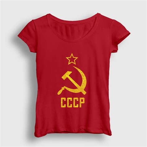 Logo CCCP Sovyetler Birliği Kadın Tişört Presmono