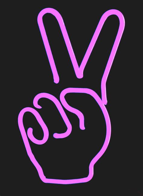 Peace Sign Freestanding Neon Free Shipping Art Sign Light Etsy Sign