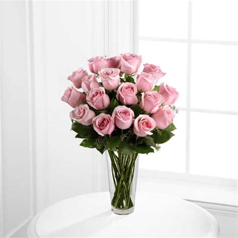 18 Pink Roses In Miami Fl Dollys Florist
