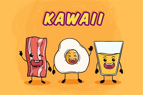Kawaii Breakfast Character Graphic By Padmasanjaya · Creative Fabrica