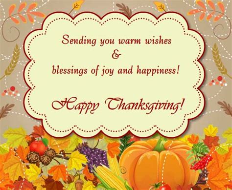 A Warm Thanksgiving Wishes Free Business Greetings Ecards 123