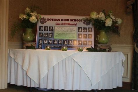 A Nice Way To Display A Memorial Table High School Reunion Class