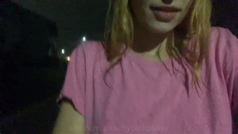 peachypinkpussy flashing my tits walking down the road pussy teen whore