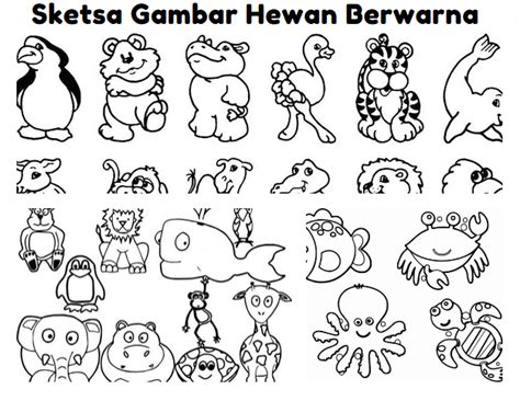 15 Gambar Hewan Yang Mudah Ditiru Sketsa And Berwarna | Porn Sex Picture