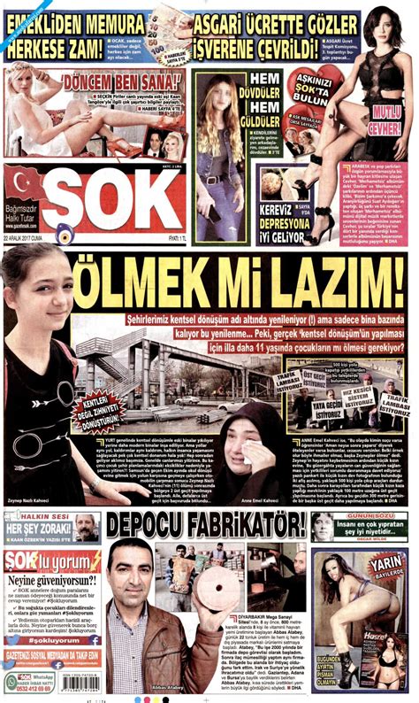 Şok Gazetesi 22 Aralık 2017 Cuma Medyafaresi com