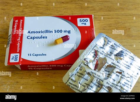 Opened Packet Of Amoxicillin Capsules A Common Antibiotic Medication