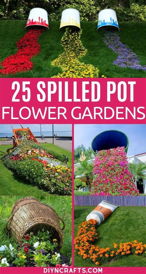 25 Stunning Spilled Flower Pot Ideas For Your Lawn And Garden Lawn