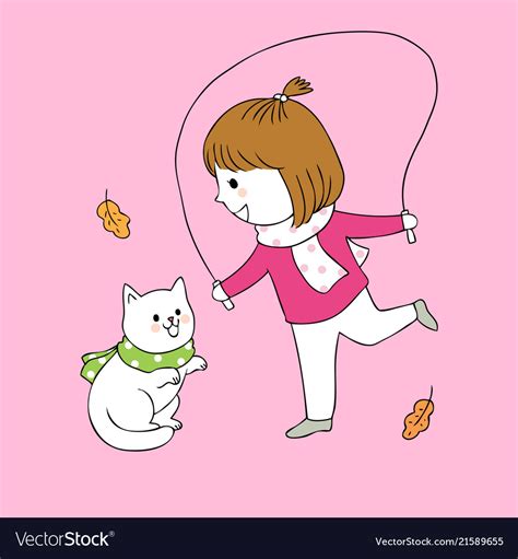 Best Ever Girl With Cats Cartoon Cat Picture