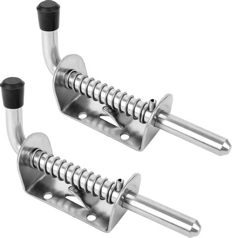 Huayue 2 Pcs Spring Loaded Latch 304 Stainless Steel Barrel Bolt Lock