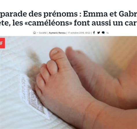 Hit Parade Des Pr Noms Emma Et Gabriel En T Te Les Cam L Ons Font Aussi Un Carton
