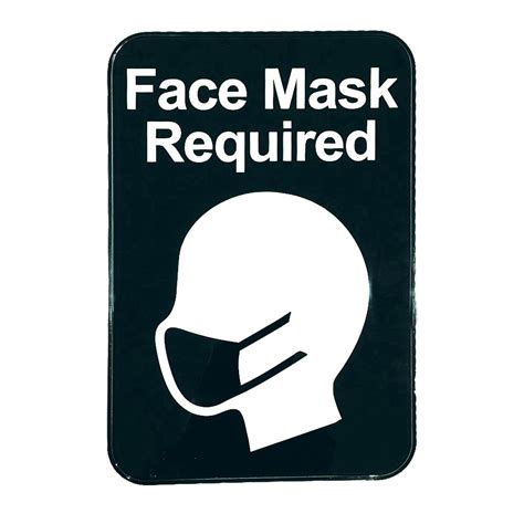 › printable covid 19 mask required signs. Tablecraft 10541 "Face Mask Required" Wall Sign w/ Adhesive Backing - 9" x 6", Plastic, Black