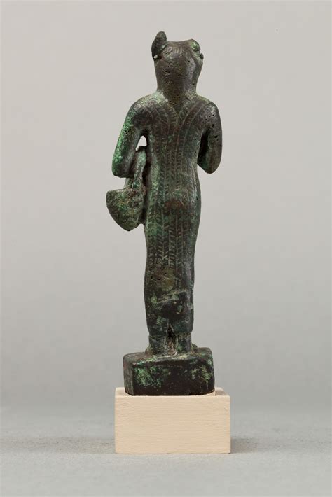 Bastet With Lion Headed Aegis And Basket Late Periodptolemaic Period