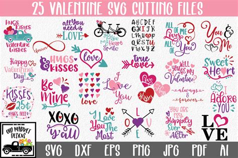 Valentines Day Svg Bundle With 25 Valentine Svg Cut Files Dxf Eps By Shannon Keyser Thehungryjpeg