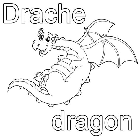 Kostenlose malvorlage ritter und drachen fliegender drache zum ausmalen kostenlose malvorlage märchen fliegender drache. Ausmalbild Französisch lernen: Drache - dragon kostenlos ...