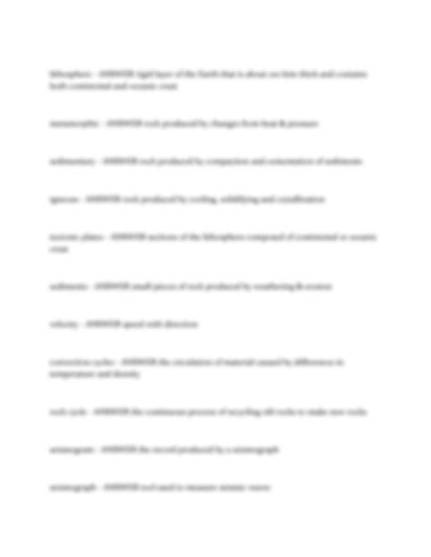 SOLUTION: Earth science unit test review with correct answers - Studypool