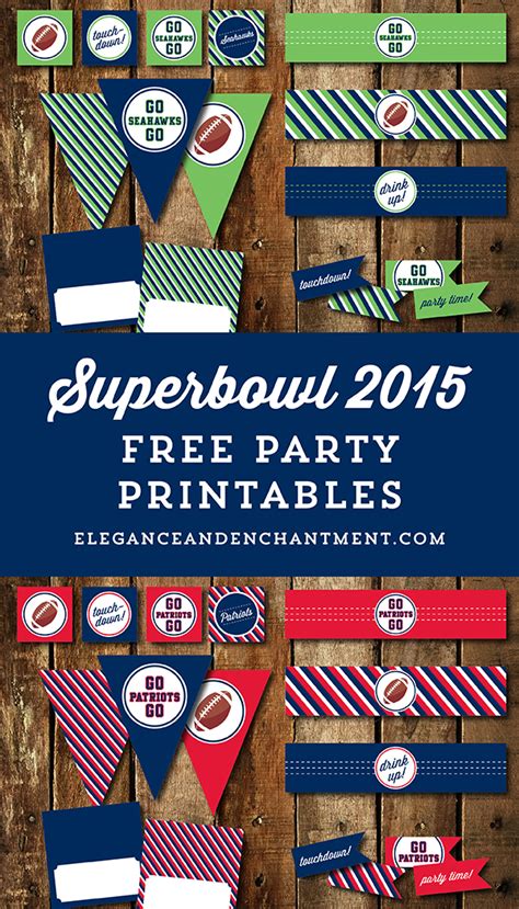 Superbowl Party Printables 2015 Patriots Vs Seahawks Superbowl